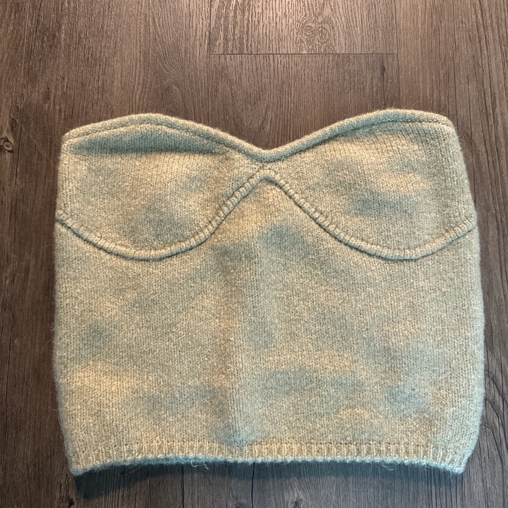 Zara knitted green tube top size medium like new never worn